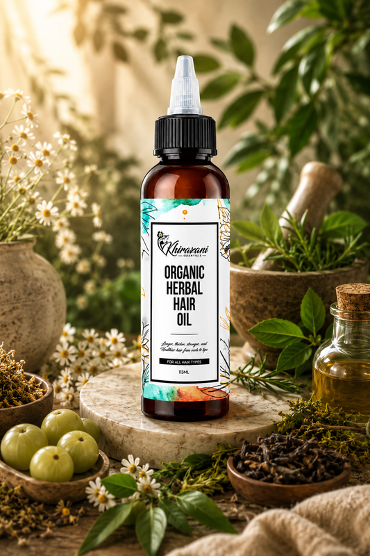 Organic Herbal Hair Oil – Regrow, Strengthen & Nourish | Khirazani Essentials